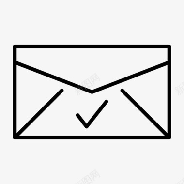 邮件后电子邮件接受复选标记信封图标图标