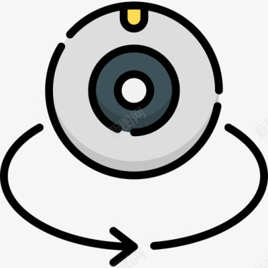 向左旋转旋转虚拟现实45线性颜色图标图标