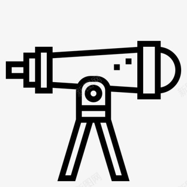 学校卡通人物望远镜57学校直线图标图标