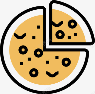 披萨街头食品和食品卡车司机3黄色阴影图标图标