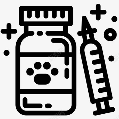 护理求职简历宠物药宠物护理注射图标图标