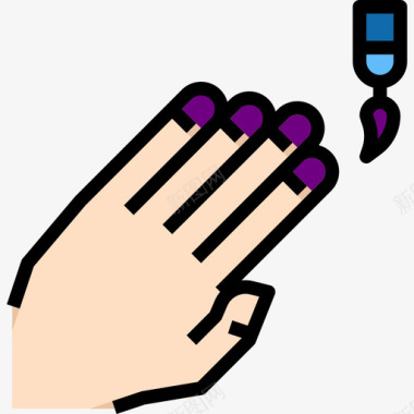 指甲油化妆品2线性颜色图标图标