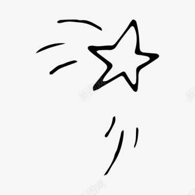 流星星星涂鸦爱情图标图标