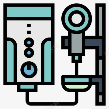 全友家具热水器家具113线性颜色图标图标