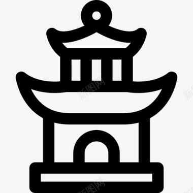 宝塔中国新年31直线形图标图标