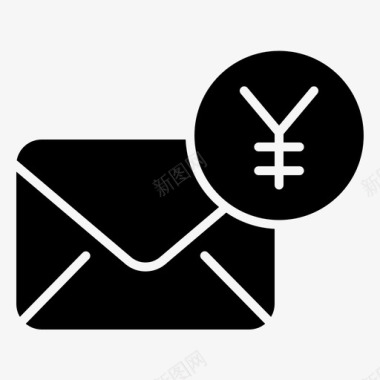 电子邮件电子邮件货币9字形图标图标