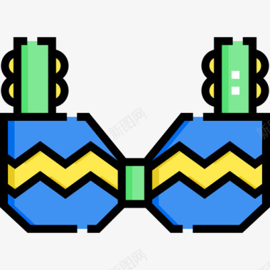 巴西标志胸罩巴西嘉年华19线性颜色图标图标