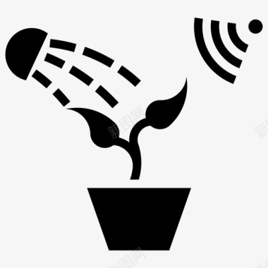 自动植物水自动灌溉智能图标图标