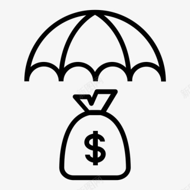 金融保险保护伞图标图标
