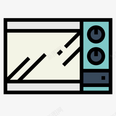 微波炉微波炉家具113线性颜色图标图标