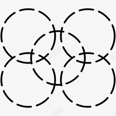 圆形混合基本ui虚线图标图标
