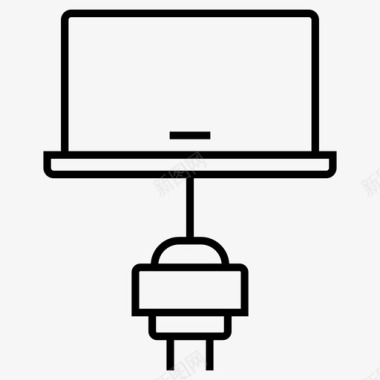 电脑标志插入式笔记本电脑充电插件图标图标