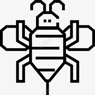 站立的蜜蜂蜜蜂过敏15直系图标图标