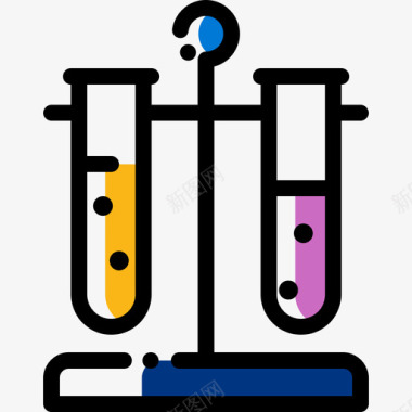 试管研究科学9颜色省略图标图标