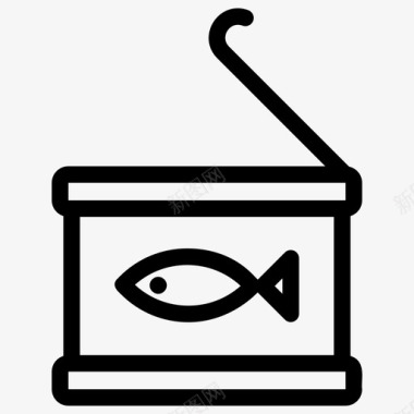 即食腌制海鲜鱼罐头罐头食品鱼容器图标图标