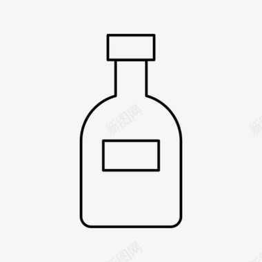 一瓶伏特加酒精酒吧图标图标