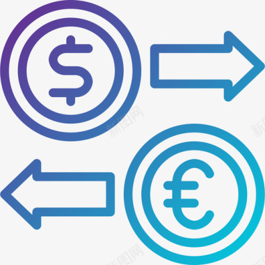 免抠金钱PNG素材金钱生意梯度图标图标