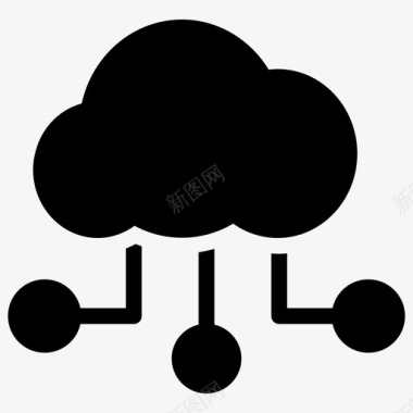 云网络云计算云数据图标图标