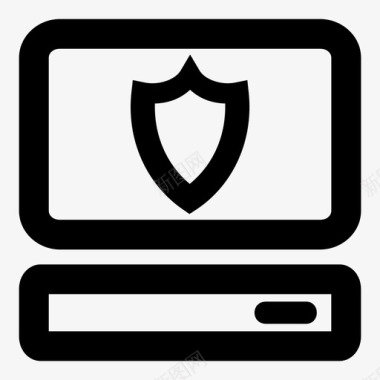 pc防护罩电脑受保护图标图标
