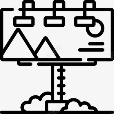 广告牌广告牌营销84线性图标图标