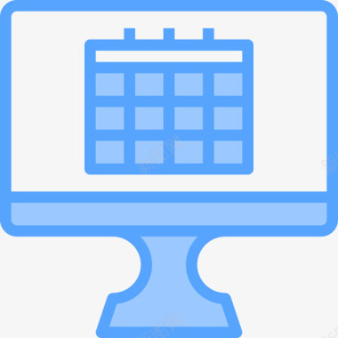 日历计算机显示4蓝色图标图标