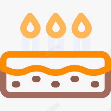 生日蛋糕72岁宝宝线性颜色图标图标