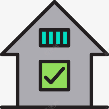 信息标志住宅房地产128线性颜色图标图标