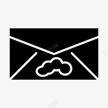 云传输信封云电子邮件图标图标