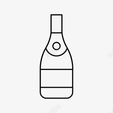 酒一瓶香槟酒酒吧图标图标