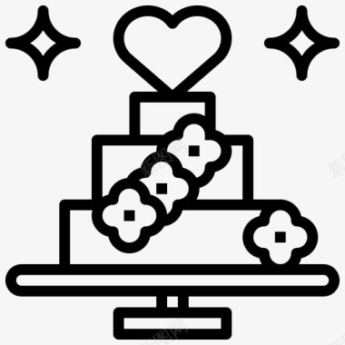 结婚蛋糕爱情和浪漫16直系图标图标