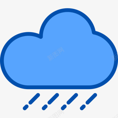 下雨186号天气蓝色图标图标