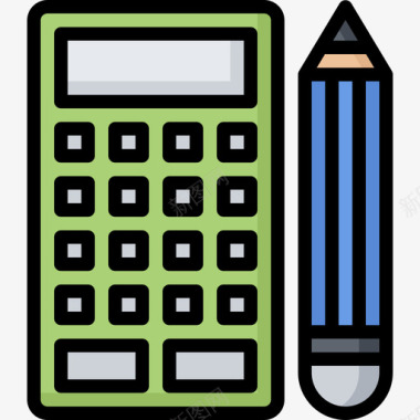 咨询分析计算器商业分析3线颜色图标图标