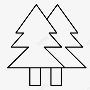 松树圣诞生态环保图标图标