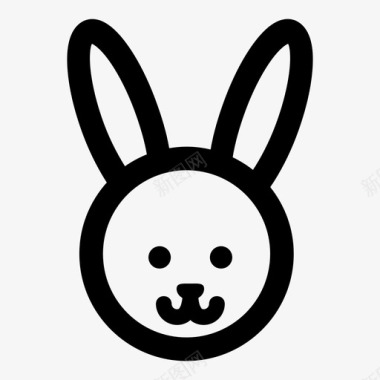 兔子头动物复活节图标图标