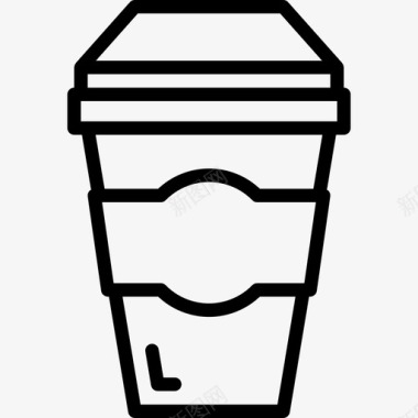 咖啡杯食品和饮料5线性图标图标