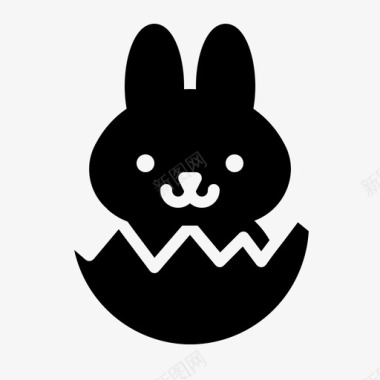 小兔子复活节彩蛋图标图标