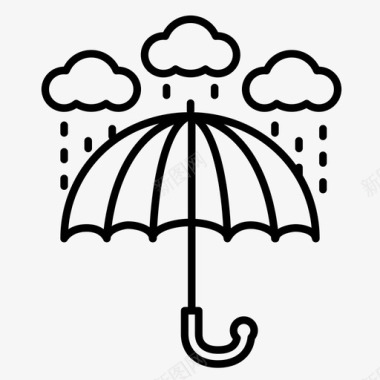 下雨夏天雨伞图标图标