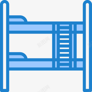 两张床家具和家用27蓝色图标图标