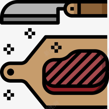 肉类烧烤和烧烤派对3线性颜色图标图标