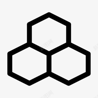 六边形图案蜂窝六边形分子图标图标