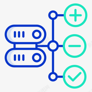 5G背景数据库网站服务器和主机5轮廓颜色图标图标