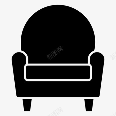 软垫扶手椅舒适图标图标