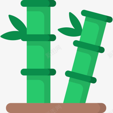 竹子自然71扁平图标图标