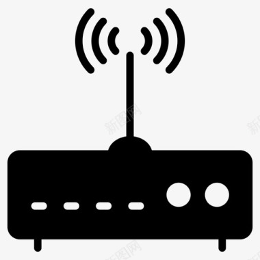 信号定位路由器天线调制解调器图标图标