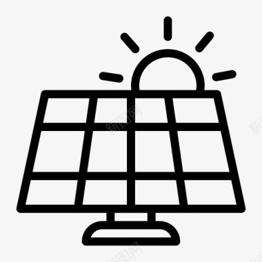 太阳能板节能太阳能发电图标图标