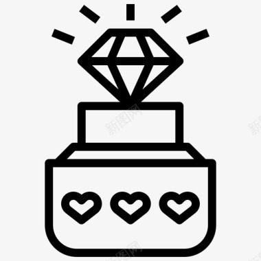 钻石爱情和浪漫16直系图标图标