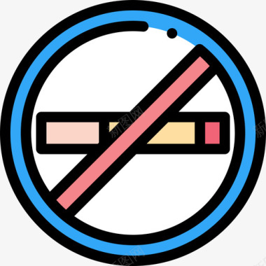禁止吸烟世界癌症意识日11线性颜色图标图标