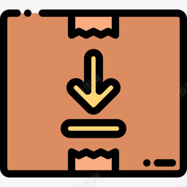 中秋节包装素材包装物流44线性颜色图标图标