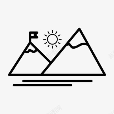 山风景太阳图标图标