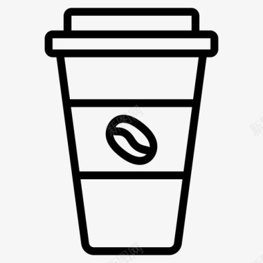 纸咖啡杯饮料黑咖啡图标图标